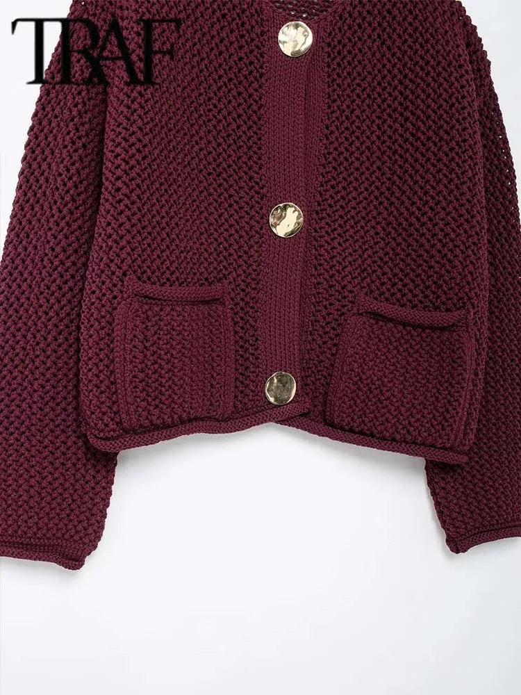 Autumn Winter Knitted Cardigans For Women Casual Button Long Sleeve