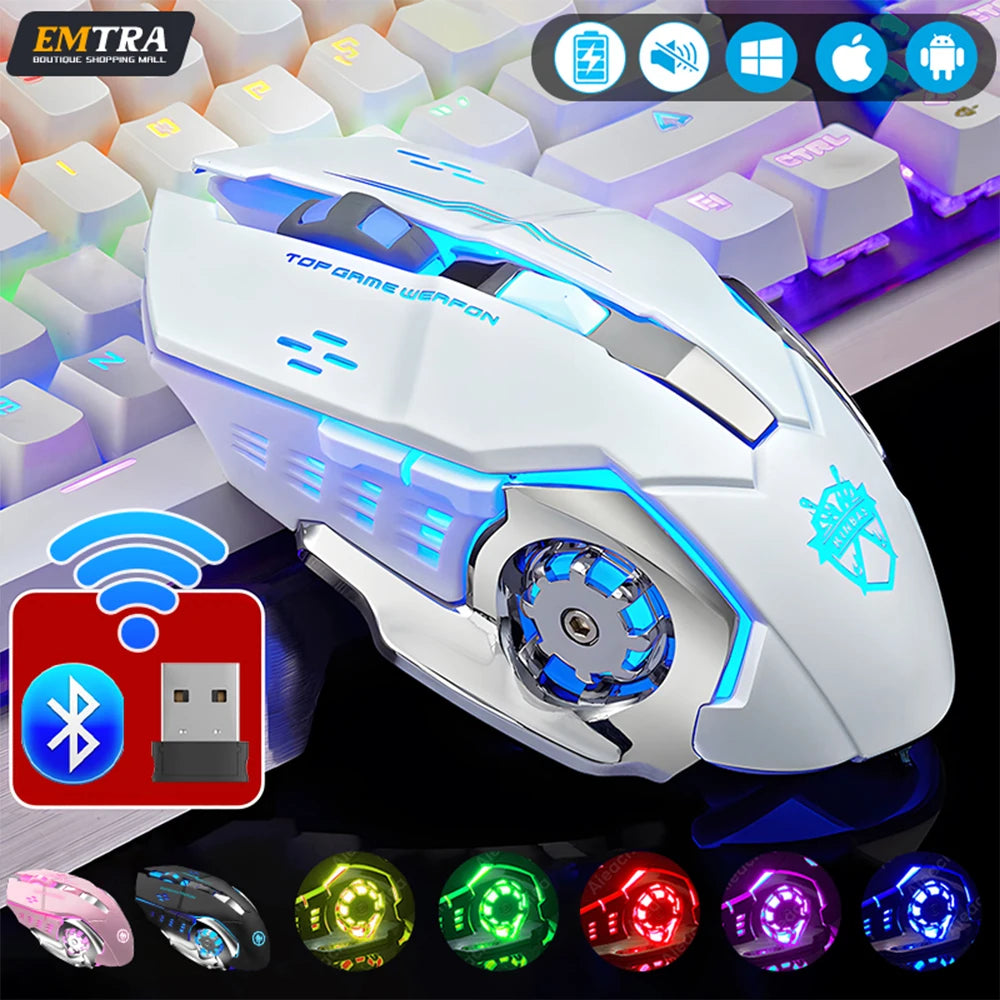 Rechargeable Wireless Mouse Gaming Computer Silent Bluetooth Mouse USB
