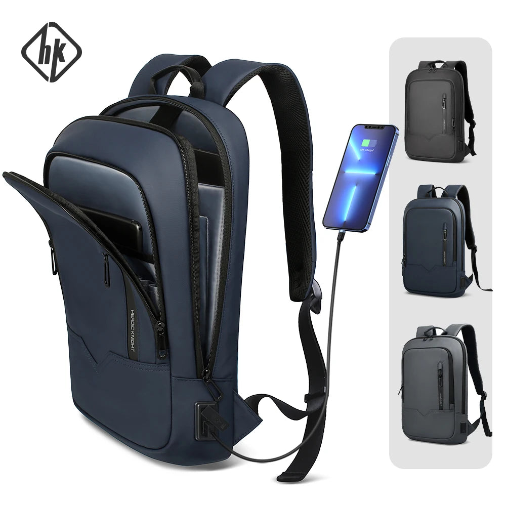 HK Slim Backpack For Men 15.6 Inch Laptop Bags Waterproof Minimalist