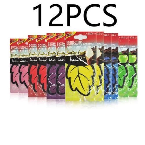 3-60pcs Car Air Freshener Natural Scented Tea Paper Auto Hanging
