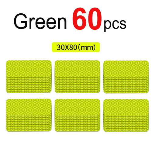 10~60pcs Bicycle Reflective Stickers Secure 30x80mm Warning Strip Car