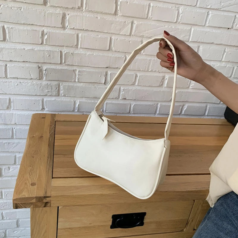 Retro forearm bag women's bow handbag PU leather bag Western style