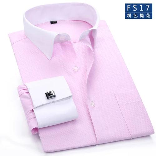 Men's Classic French Cuffs Social Dress Shirt Formal Business