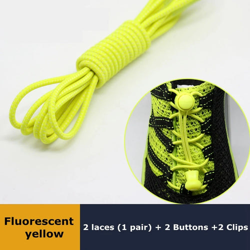 1Pair Shoelaces for Sneaker Elastic No Tie Shoe Laces Stretching Lock