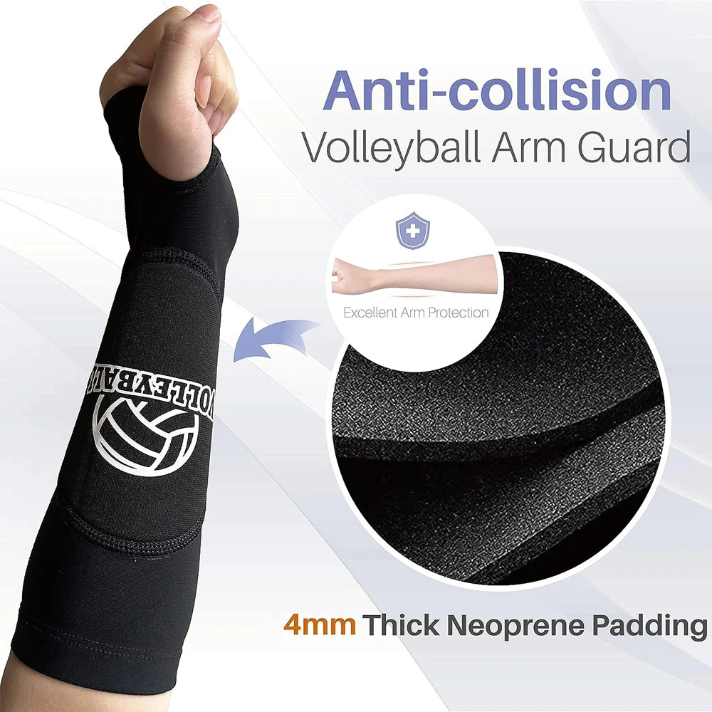 1 Pair Volleyball Padded Passing Forearm Hitting Sleeves, Arm Sleeves