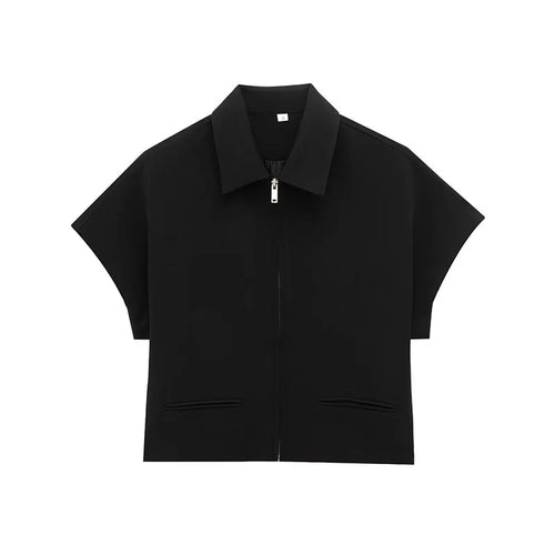 HipSeam Women Lapel Collar Short Jacket Women's Cropped Short Collared