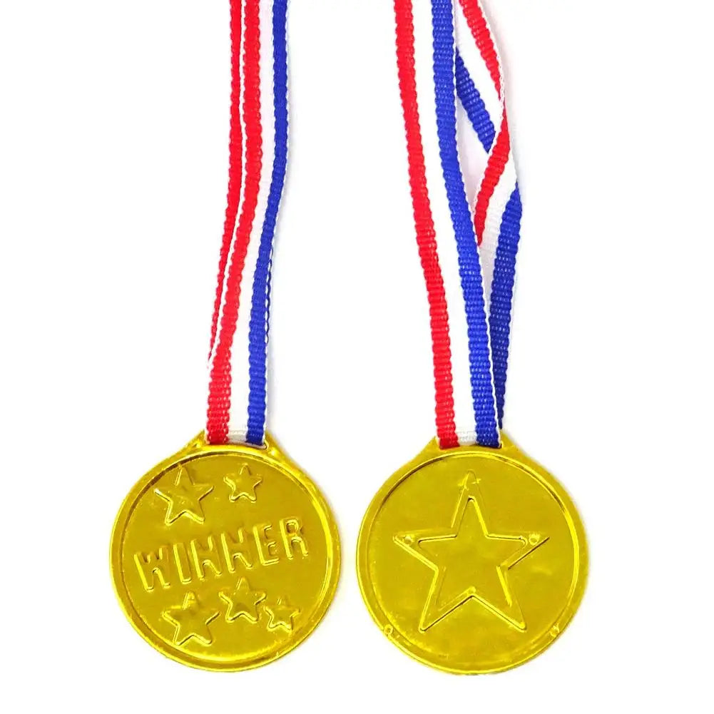 10/20Pcs Plastic Gold Winner Award Medals Kids Birthday Party Favors