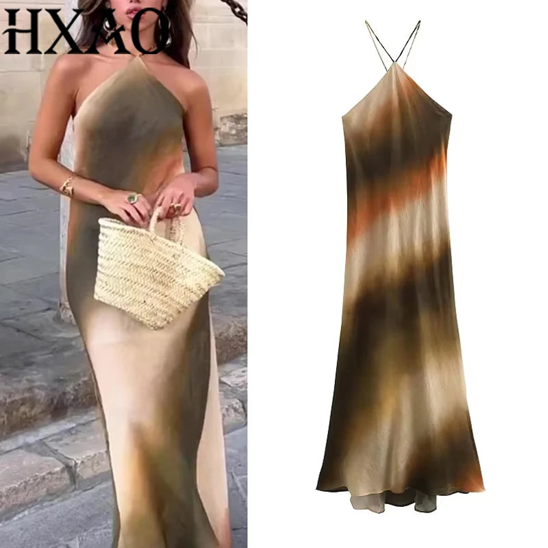 HXAO Women's Long Dresses 2024 Summer Elegant Party Evening Midi