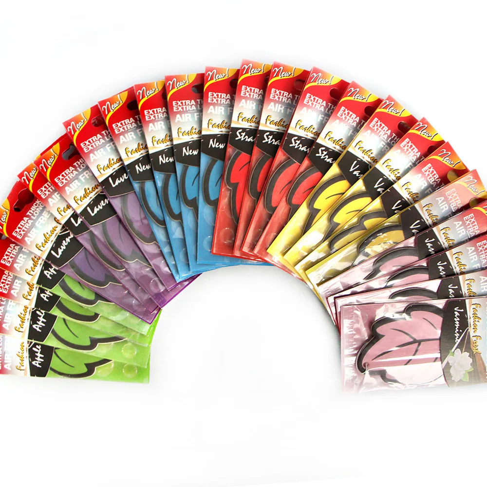 6PCS Car Air Freshener Natural Scented Tea Paper Auto Hanging Vanilla