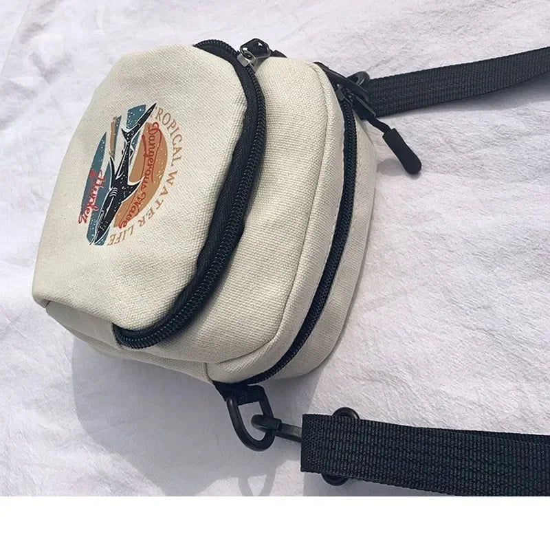 Mini Women's Bag Canvas Handbags Small Cloth Shoulder Crossbody Bags