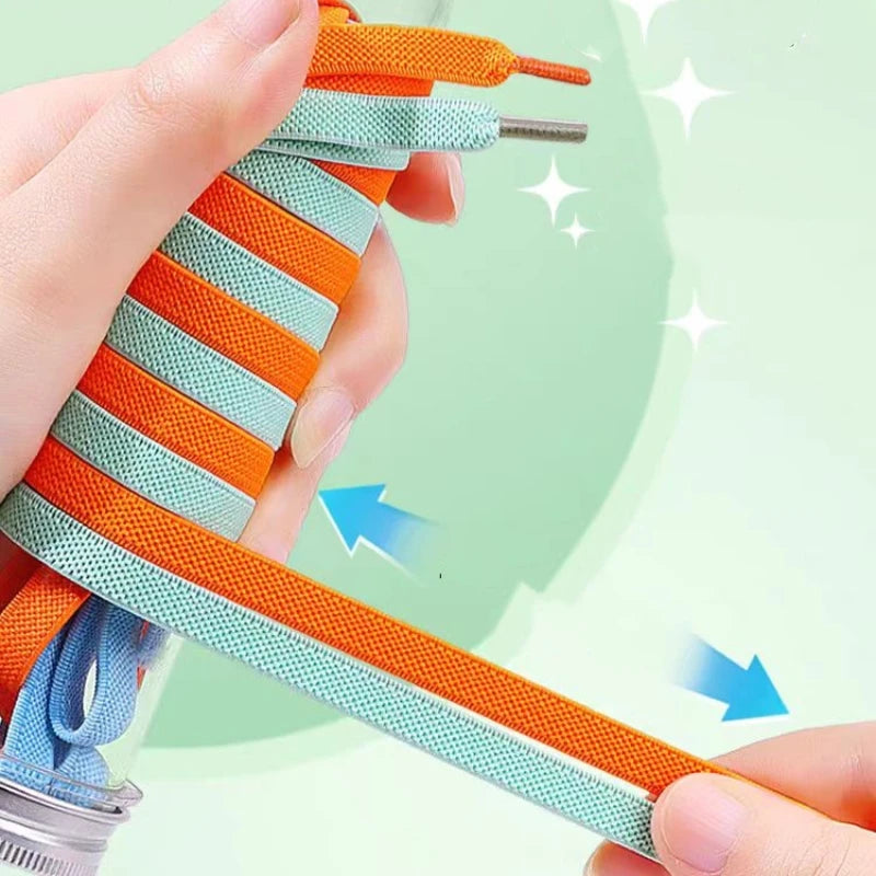 1/2 Pair 2025 No Tie Shoe Lace Press Lock Insert Fixed Shoelaces