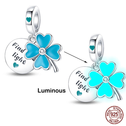 925 Sterling Silver Chameleon Luminous Firefly Butterfly Charms Beads
