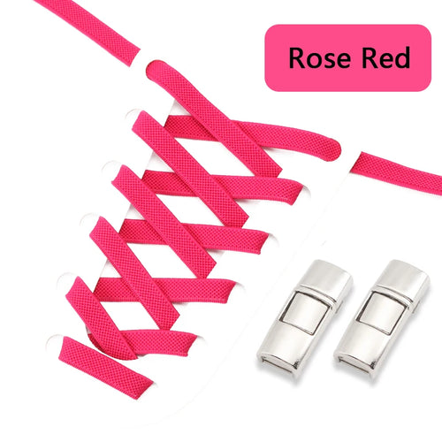 Elastic Laces Sneakers Press Lock Shoelaces Without Ties 8MM Wide