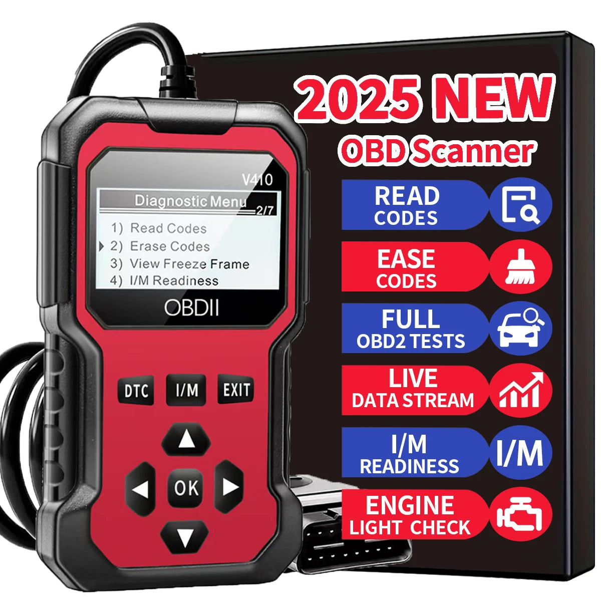 Car Obd2 Scanner Diagnostic Tool Code Reader Engine Fault Code Reader