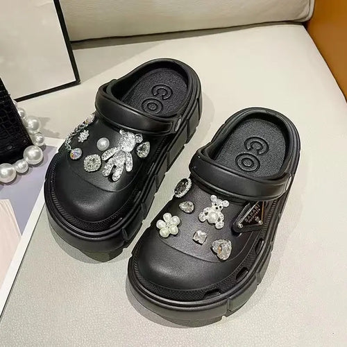 Fashion Charms Sandals 2024 New Clog Shoes Outdoor Women Slippers