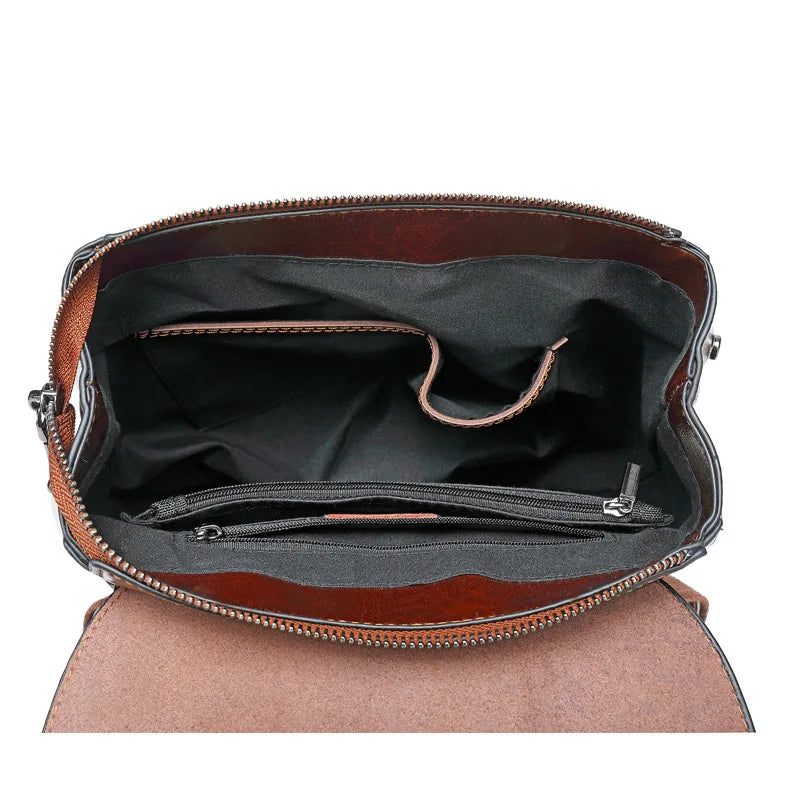 Women Backpack Cross body Shoulder Bag Genuine Leather Girls School