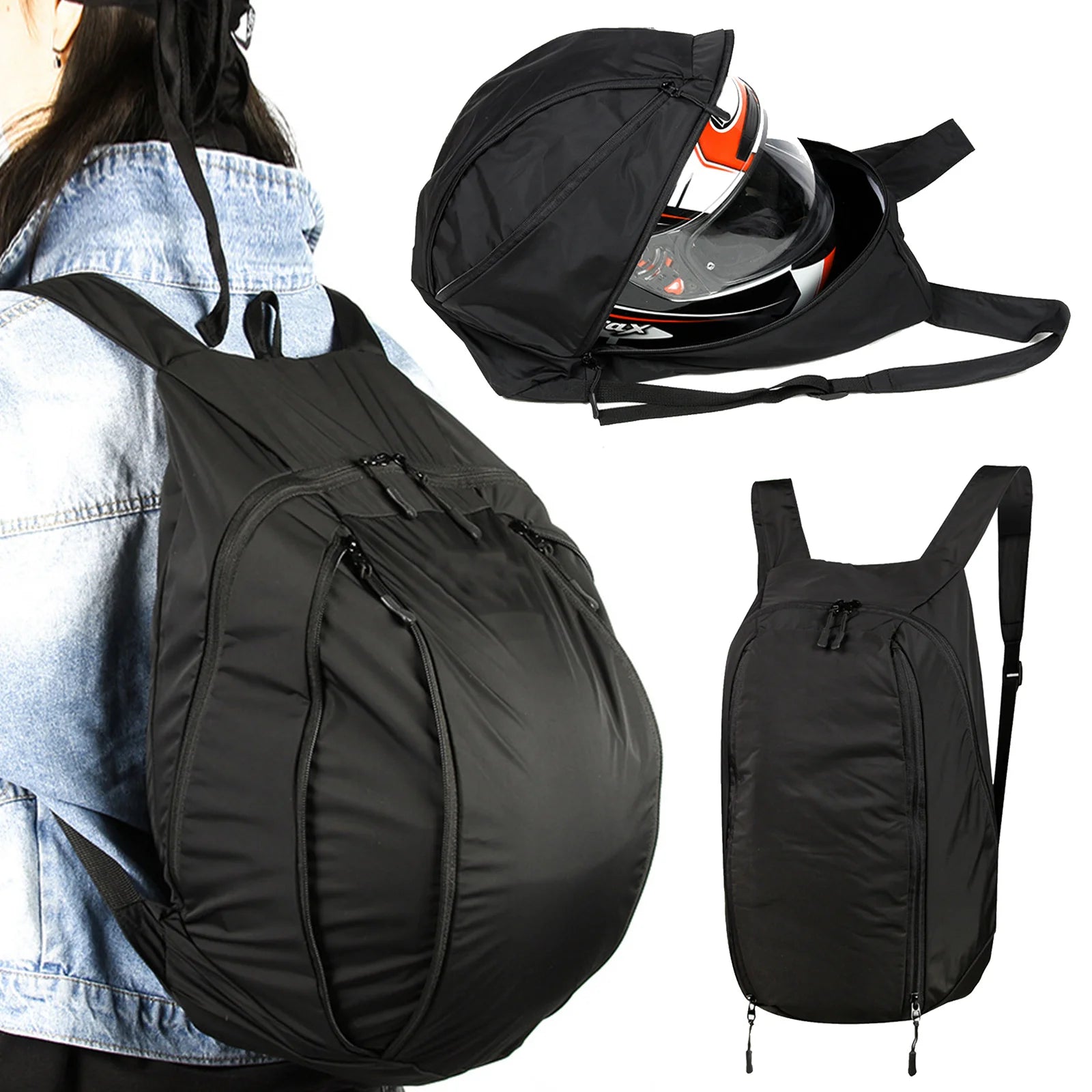 Motorcycle Travel Luggage Bags 20-28L Expandable Backpack Helmet Large