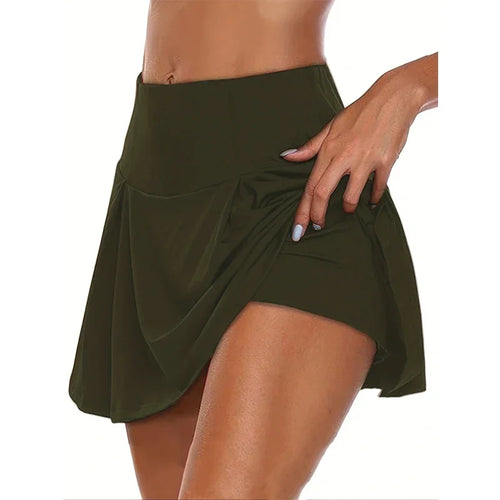 12 Colour Versatile Y2K High-Waist Skort - Breathable Stretch Fabric