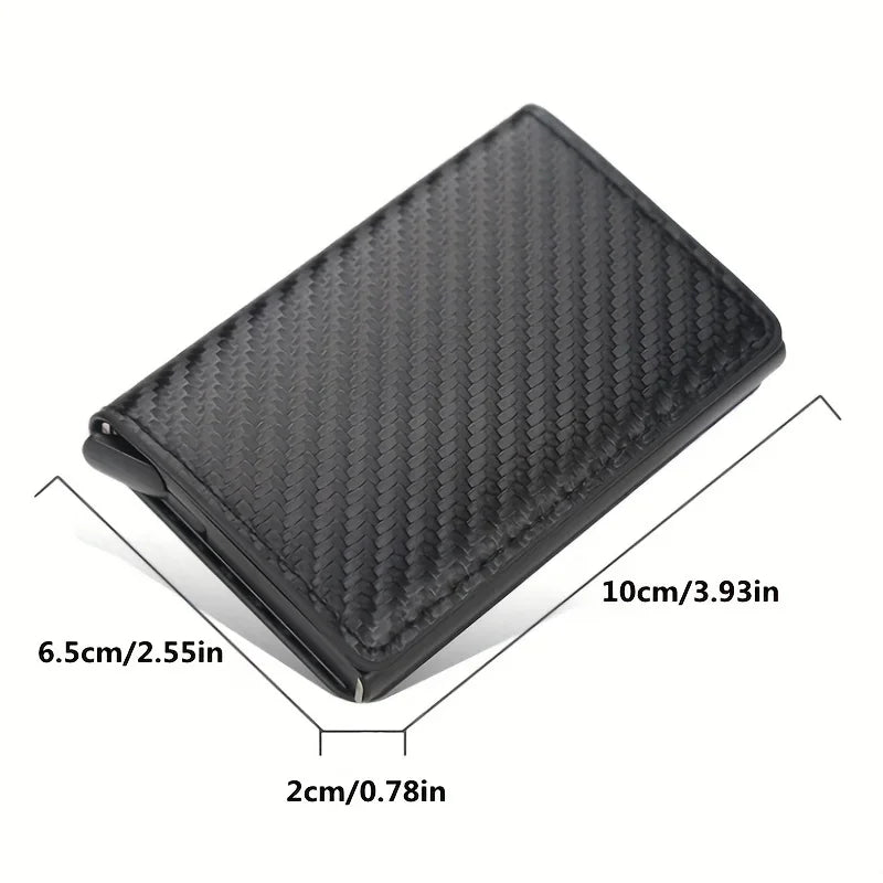Carbon Fiber Credit Card Holder Wallet Men Rfid Smart Metal Thin Slim