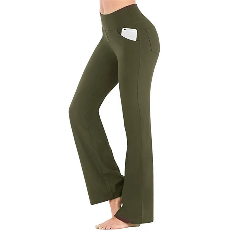 Elegant Women's Pants Palazzo Flared Wide Killer High Waist OL Ladies