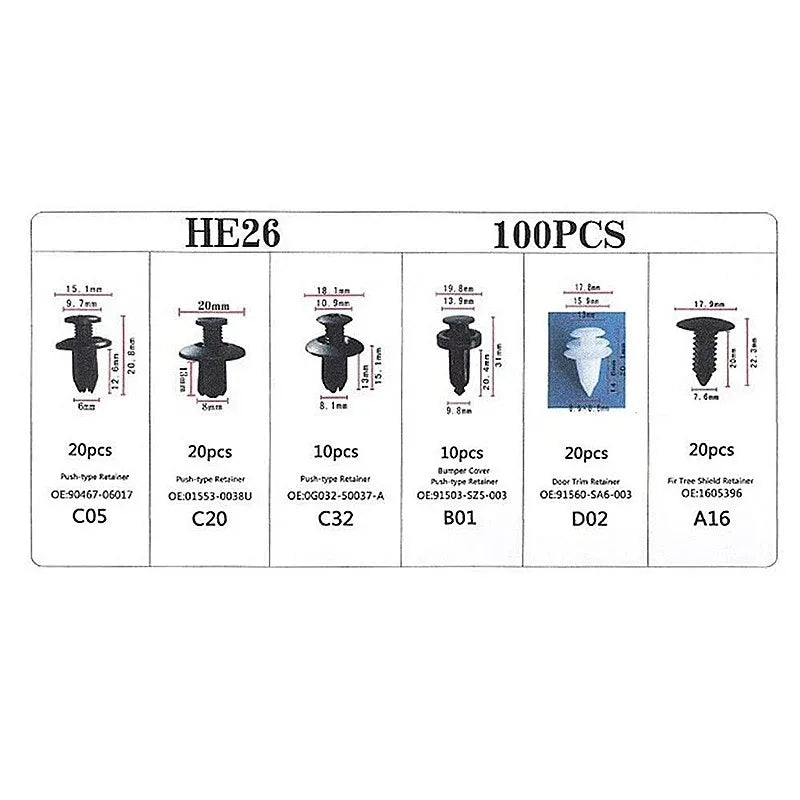 6 Different Automotive Plastic Retainer Buckles General Motors Buckles