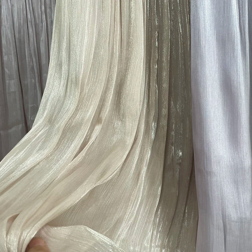 Hirsionsan Satin High Waist Skirts Women 2024 New Soft Smooth Silk