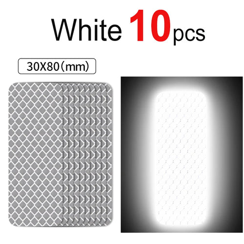 10~60pcs Bicycle Reflective Stickers Secure 30x80mm Warning Strip Car