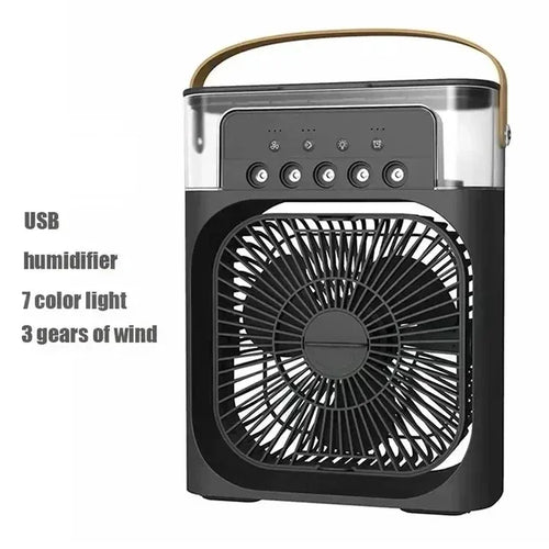 3 In 1 Portable Humidifier Fan Mini Air Conditioners USB Mini fan LED