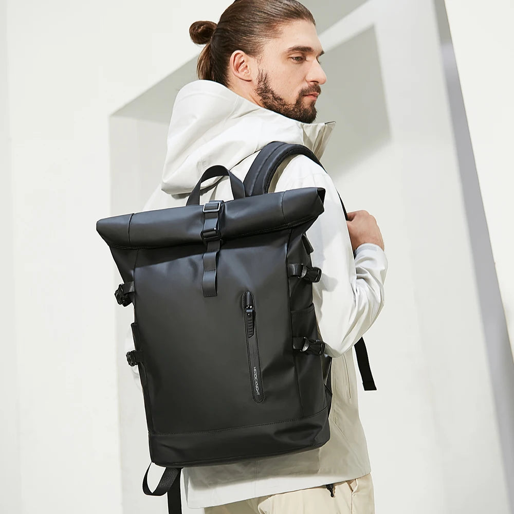 HK Expandable Travel Backpack Men Large Capacity Waterproof 15.6”