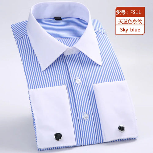 Men's Classic French Cuffs Social Dress Shirt Formal Business