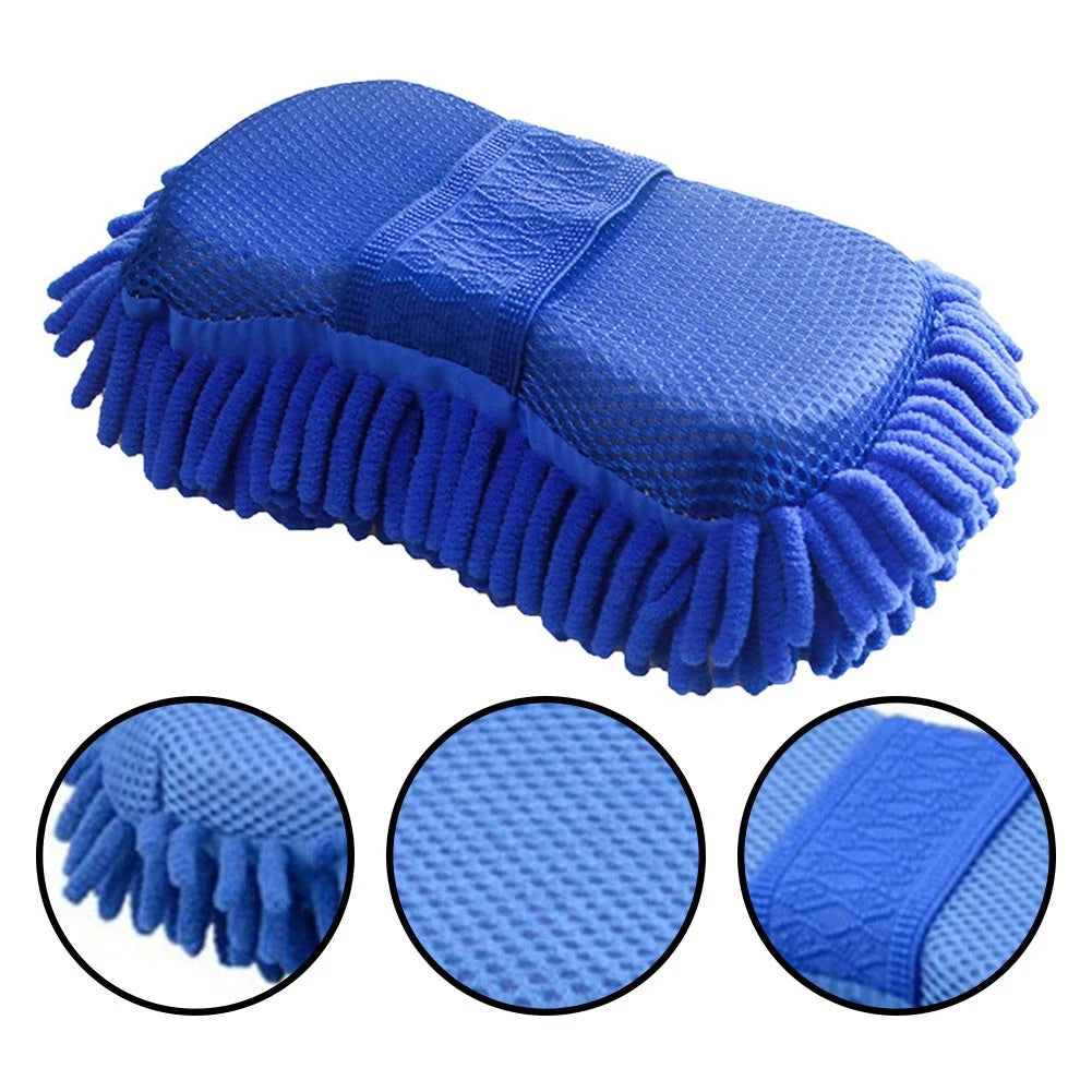 1pc Car Wash Glove Microfiber Chenille Car Wash Sponge Care Washing