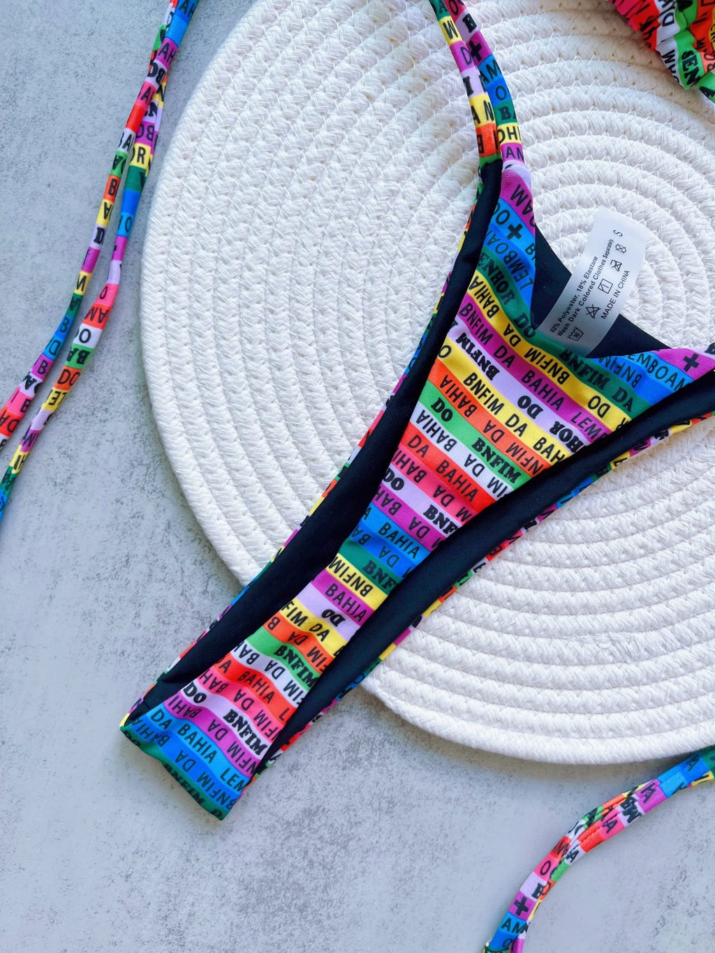 RUOTONSEPT Letters Printed Colorful Mini Thong Bikini Women Swimwear