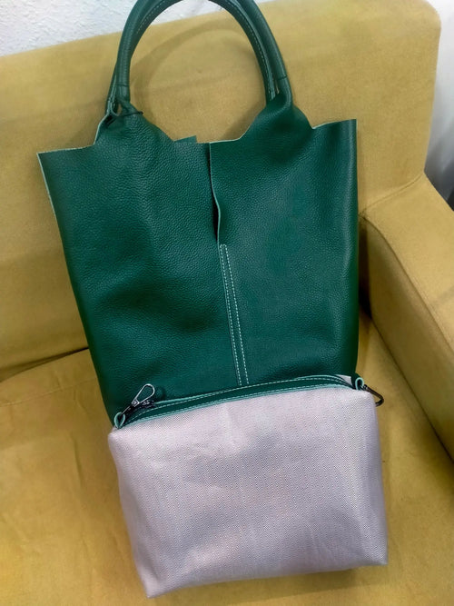 Genuine Leather Commuter Tote Bag Simple Ladies Soft Cowhide Tote