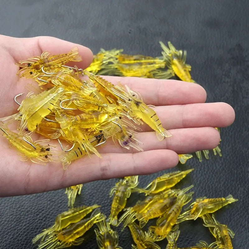 20PCS Isca Artificial Soft Shrimp Lure Worm For Fishing Bait 1.3g/4cm