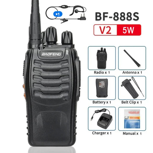 5W Baofeng BF-888S Walkie Talkie USB Plug Dual Band Portable Two Way