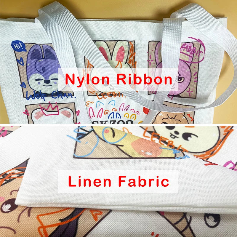 Cartoon Candy Candy Handbag Women Casual Linen Totes Underarm Top