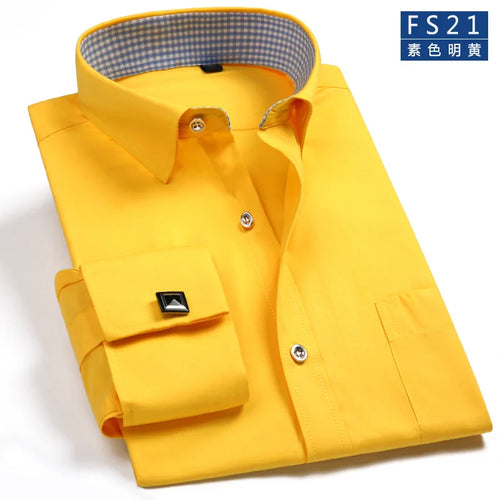 Men's Classic French Cuffs Social Dress Shirt Formal Business