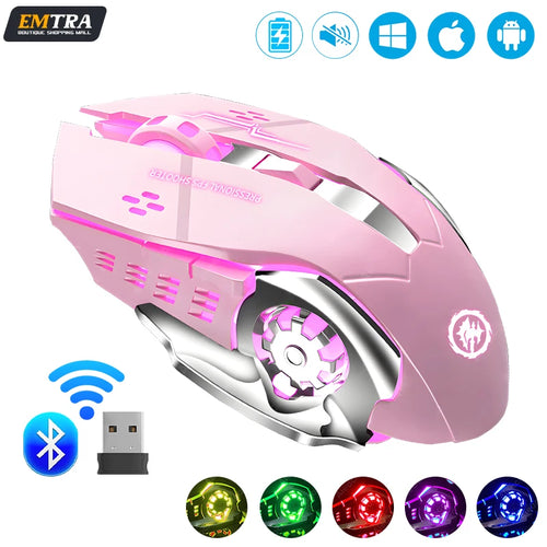 Rechargeable Wireless Mouse Gaming Computer Silent Bluetooth Mouse USB