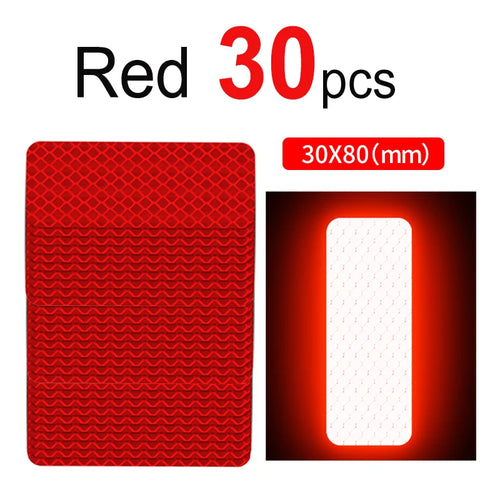 10~60pcs Bicycle Reflective Stickers Secure 30x80mm Warning Strip Car