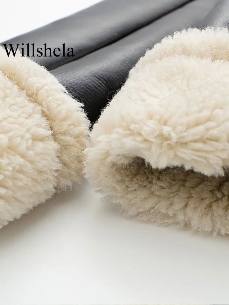 Willshela Women Fashion Solid Front Zipper Jackets Vintage Lapel Neck