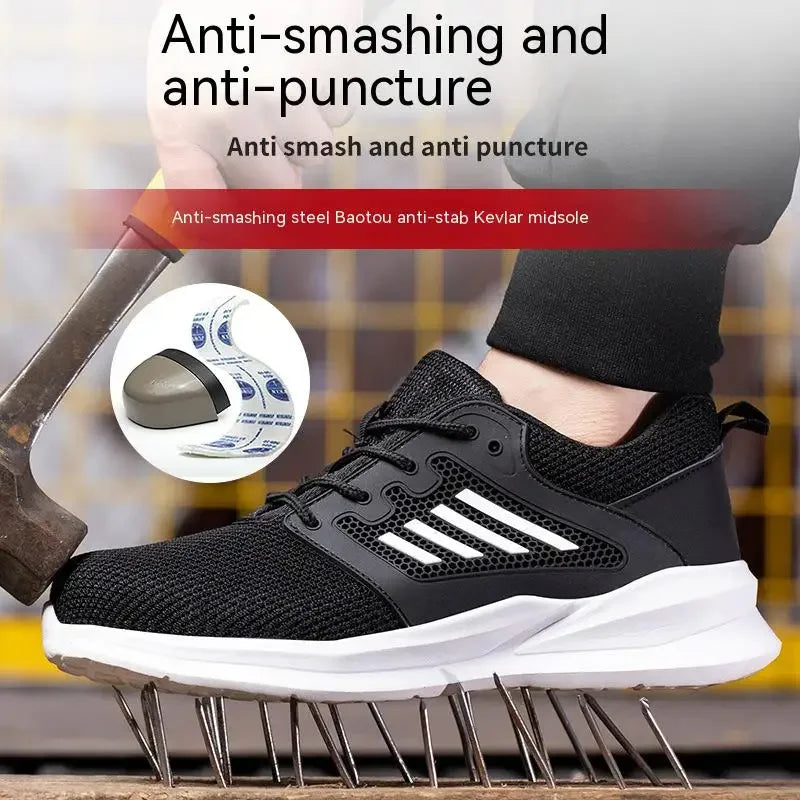 Work Sneakers Steel Toe Shoes Men Safety Shoes Puncture-Proof Work