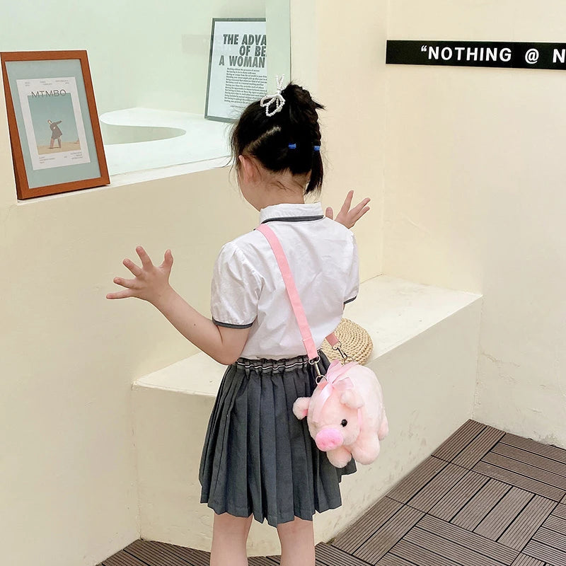 Piglet Plush Bag for Girl Korean Version Large Capacity Lady Shoulder