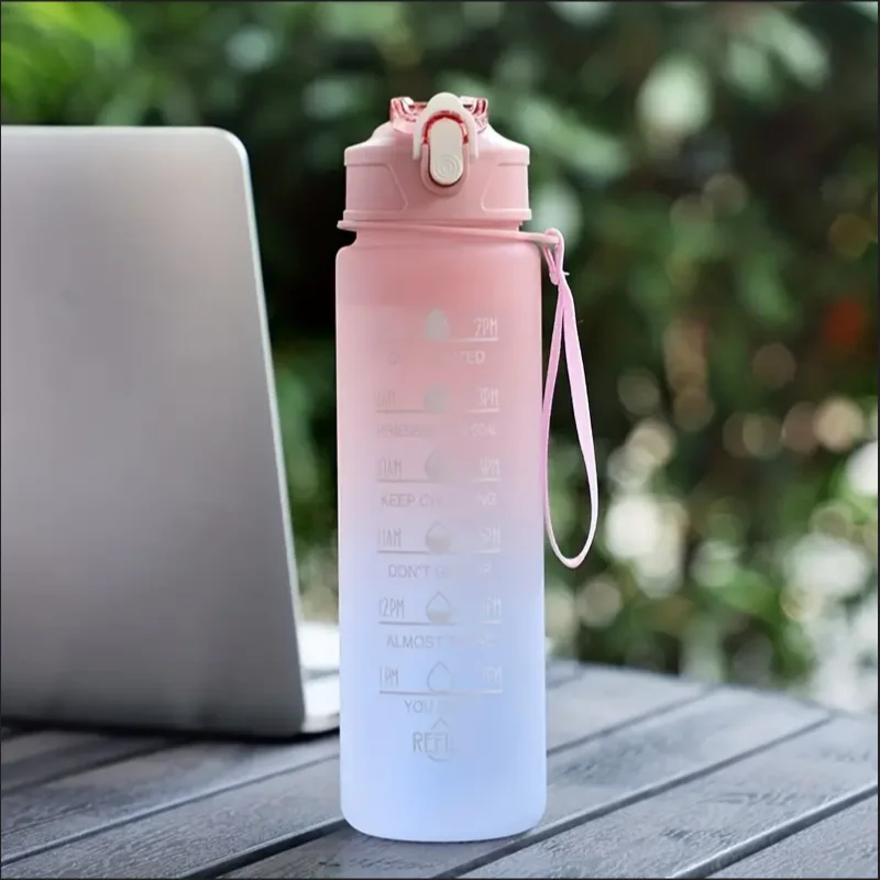 700ml Inspirational Outdoor Sports Water Cup With Time Scale And