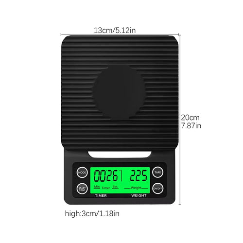 Digital Coffee Scale with Timer LED Screen Espresso USB 3kg
