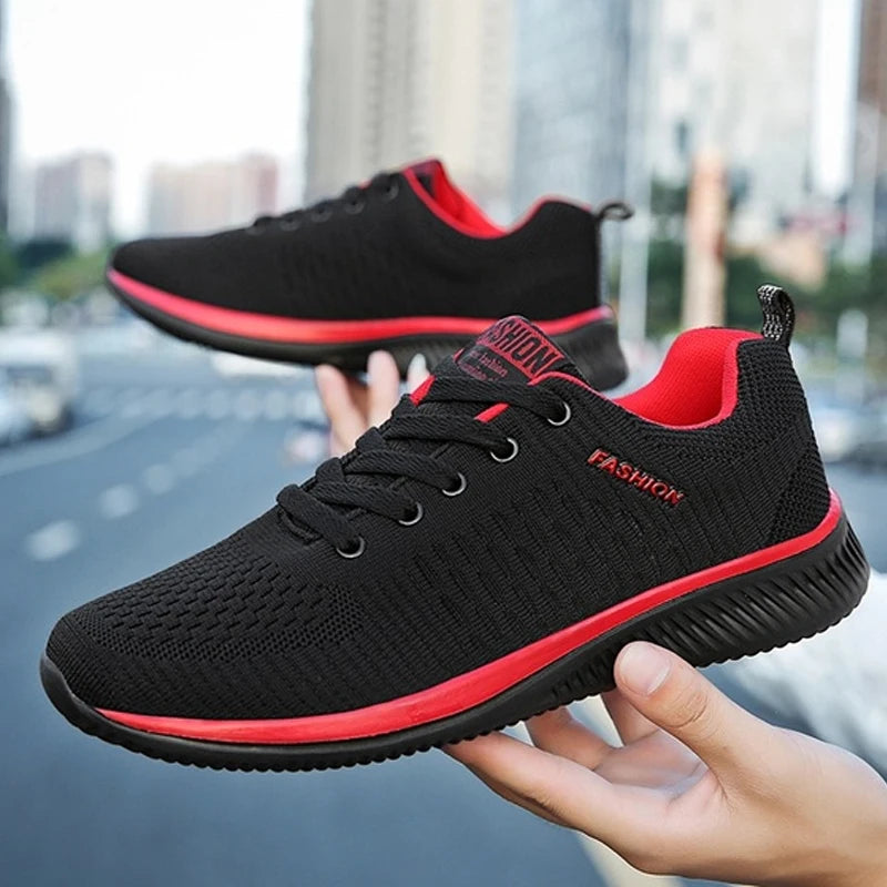 Men Running Walking Knit Shoes Fashion Casual Sneakers Breathable