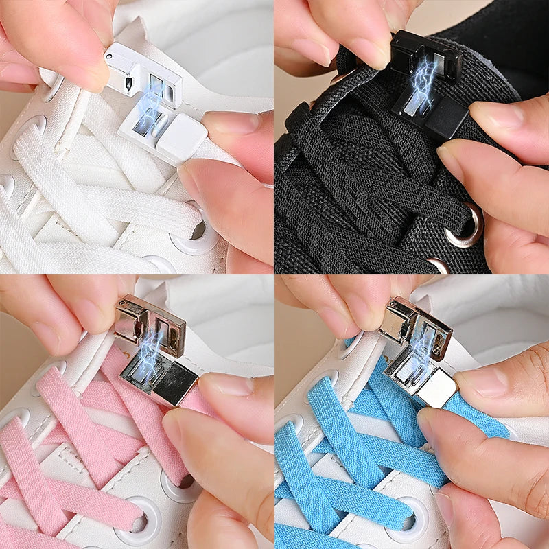 Magnetic Buckle No Tie Shoe Laces Elastic Shoelaces Without Ties Laces