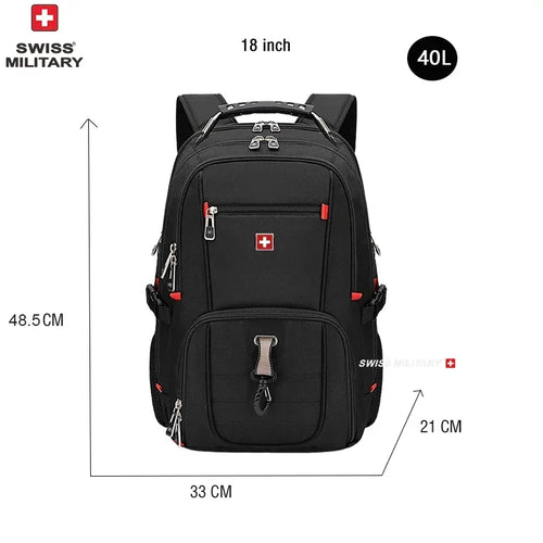SWISS 17" Laptop Backpack Waterproof USB Charge Port Swiss-style