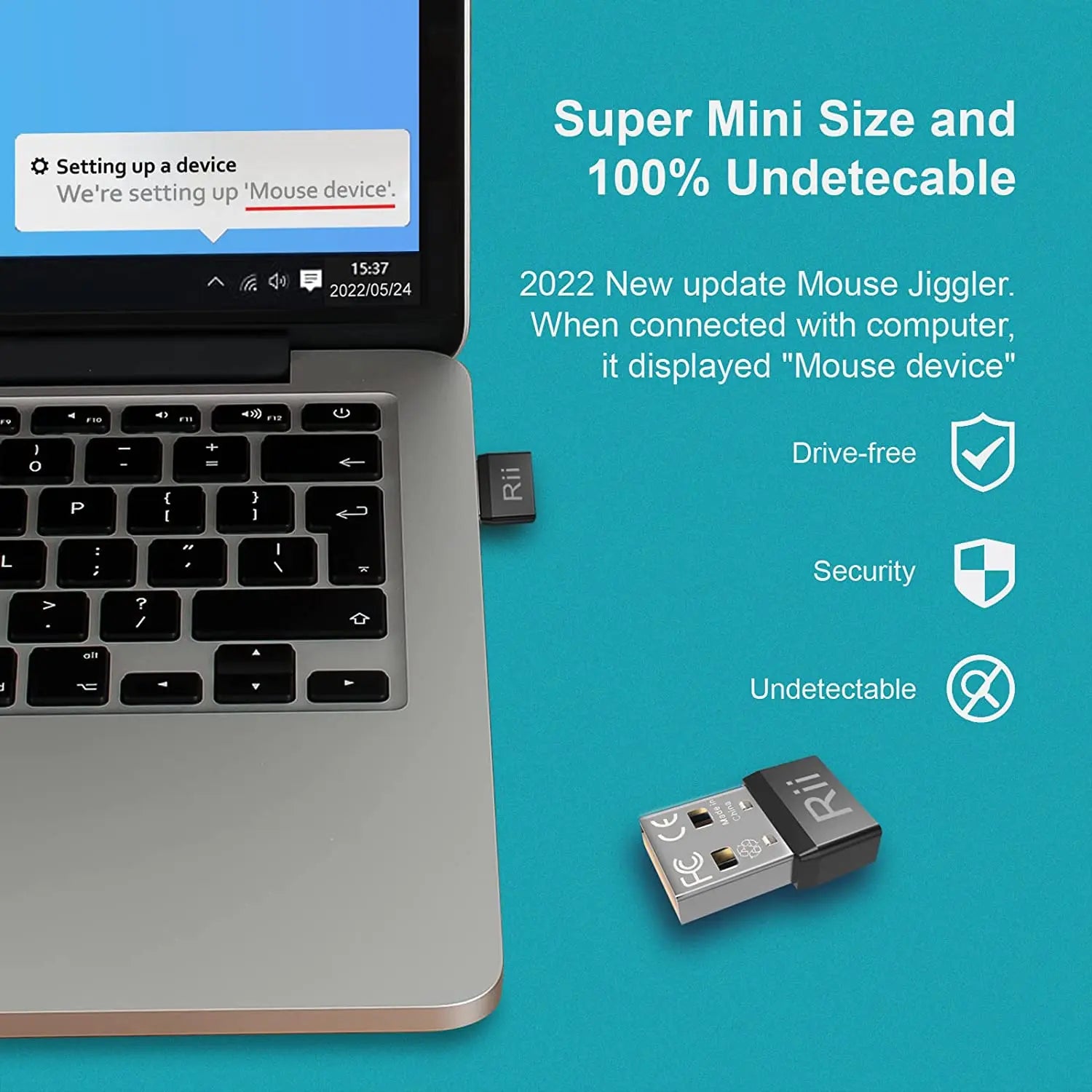 Rii RT301 USB Mouse Jiggler,Undetectable Mouse Mover Automatic