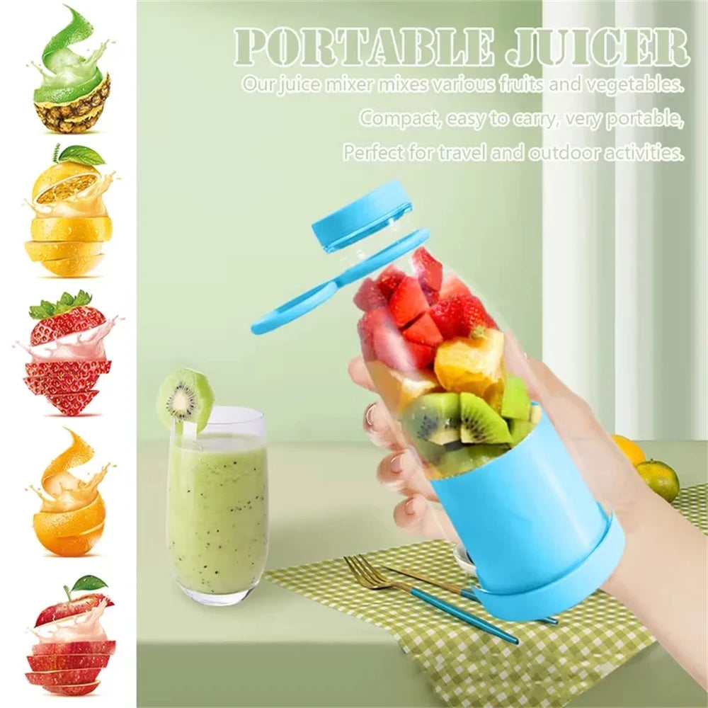 420ML Electric Juicer Mini Fruit Mixers 6 Blades Charging Juicer Cup