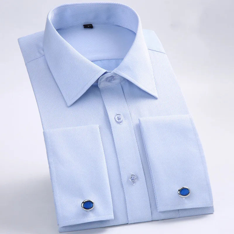 Men's Classic French Cuffs Social Dress Shirt Formal Business